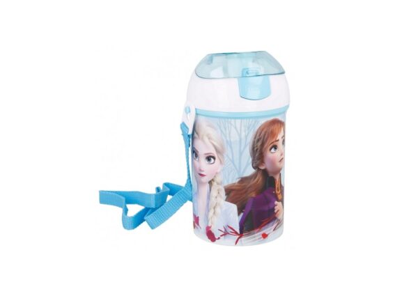 Disney Παγούρι με Καλαμάκι Frozen 450ml, πλαστικό πολύχρωμο, 8.15x8.15x15 cm