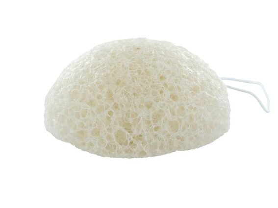 Eco Φυσικό Σφουγγάρι μπάνιου από Κόντζακ για όλους τους τύπους Δέρματος, σε Λευκό χρώμα