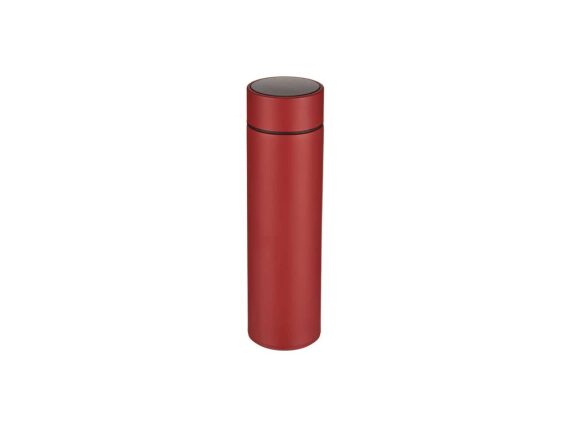 Kinvara Μπουκάλι Θερμός 400ml για ροφήματα από ανοξείδωτο ατσάλι, με Led Οθόνη, 7x7x24 cm Κόκκινο