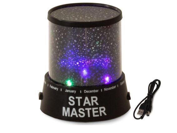 Led Προβολέας Παιδικό Φωτιστικό Νυχτός  Projector Star Master προβολή Έναστρος Ουρανός, 11x11x12 cm