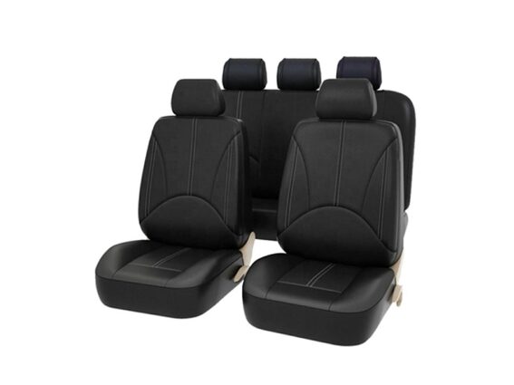 Σετ Καλύμματα αυτοκινήτου, από οικολογικό δέρμα, σε μαύρο χρώμα, 59x49x16 cm, Seat cover