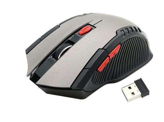 Ασύρματο Οπτικό Gaming Ποντίκι 1600 DPI σε Ασημί χρώμα, 11.5x7.5x3.5 cm