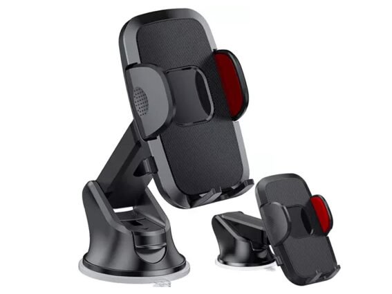 Βάση Αυτοκινήτου για Κινητά Smartphones με Ρύθμιση Πλάτους 5-9.5 cm με Βεντούζα, σε Μαύρο χρώμα