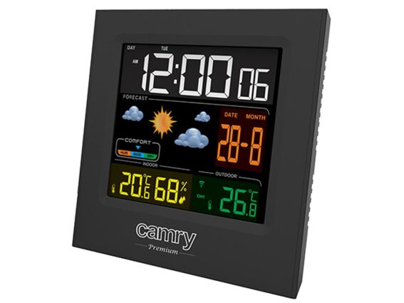 Camry Ασύρματος Μετεωρολογικός Σταθμός Ψηφιακός Επιτραπέζιος 11.5x6x11.8 cm, CR 1166 Μαύρο