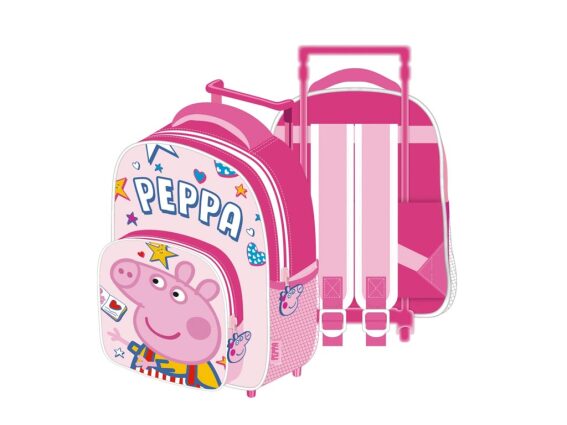 Σχολική τσάντα τρόλεϊ νηπιαγωγείου, Peppa, πολύχρωμη, 24x12x36 cm