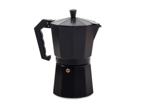 Καφετιέρα για Espresso μπρίκι από αλουμίνιο για 9 φλυτζάνια καφέ, 450ml, σε μαύρο χρώμα, 11x11x22 cm