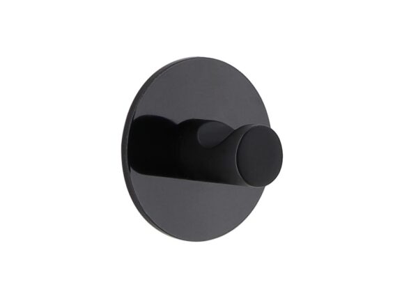 Άγκιστρο μπάνιου στρογγυλό, σε μαύρο χρώμα, 4.3x2.5x4.3 cm