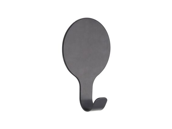 Άγκιστρο μπάνιου στρογγυλό, από ανοξείδωτο ατσάλι, σε μαύρο χρώμα, 3x2.5x6.3 cm