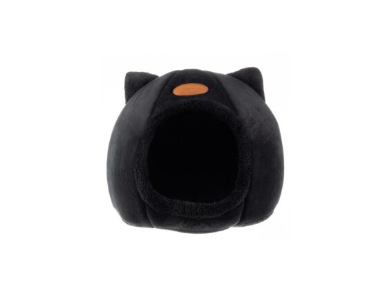 Purlov Φωλιά γάτας, κρεβάτι με αυτάκια, σε μαύρο χρώμα, 40x40x37 cm, Cat nest