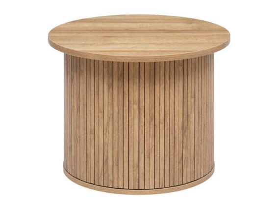 Έπιπλο Ξύλινο Στρογγυλό Τραπέζι σε Φυσικό χρώμα Ξύλου, 60x60x45 cm