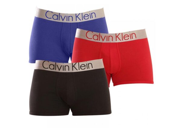 Calvin Klein Σετ Ανδρικά Εσώρουχα Μποξεράκια 3 τμχ με Λογότυπο στο Λάστιχο, 000NB2453O 4SR Small