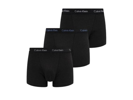 Calvin Klein Σετ Ανδρικά Εσώρουχα Μποξεράκια 3 τμχ Μαύρα με Μαύρο Λάστιχο, 0000U2662G CB7 Small