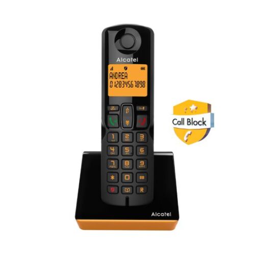Alcatel Ασύρματο τηλέφωνο με δυνατότητα αποκλεισμού κλήσεων S280 EWE μαύρο/πορτοκαλί