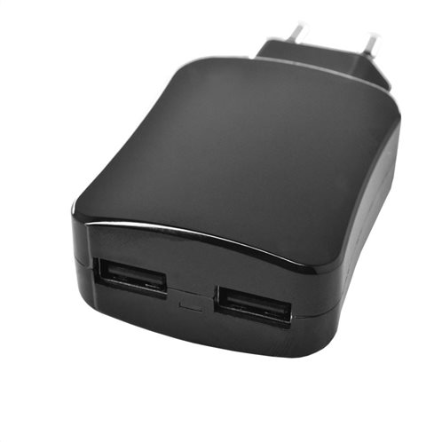 Φορτιστής Ταξιδίου inos με Διπλή Έξοδο USB Μαύρο 3.4A