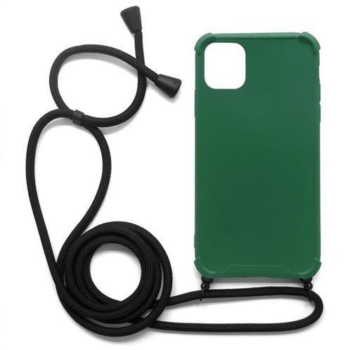 TPU Crossbody inos Apple iPhone 11 Shock Proof Green with Black Strap