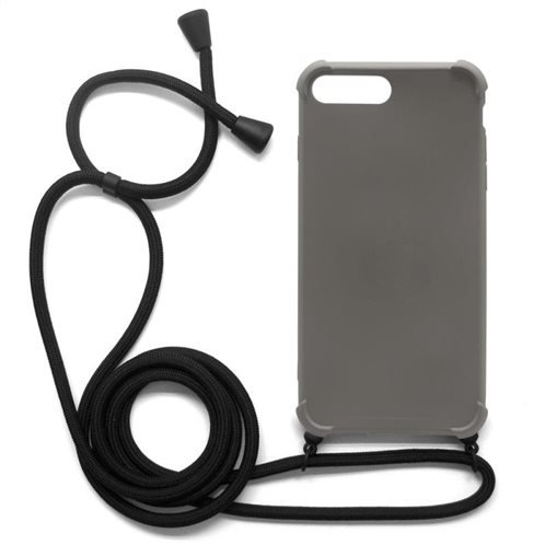 TPU Crossbody inos Apple iPhone 7 Plus/ iPhone 8 Plus Shock Proof Grey with Black Strap
