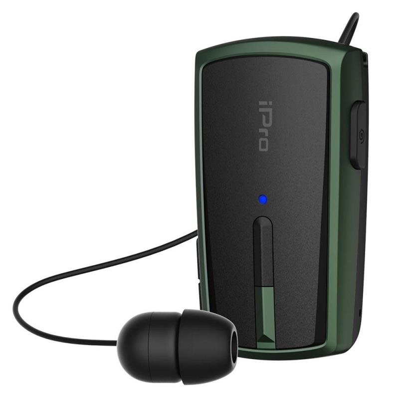Ακουστικό Bluetooth iPro RH120 Retractable Μαύρο-Πράσινο