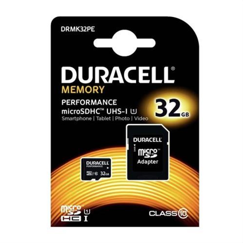 Κάρτα μνήμης Micro SDHC C10 UHS-I U1 Performance Duracell 80MB/s 32Gb + 1ADP