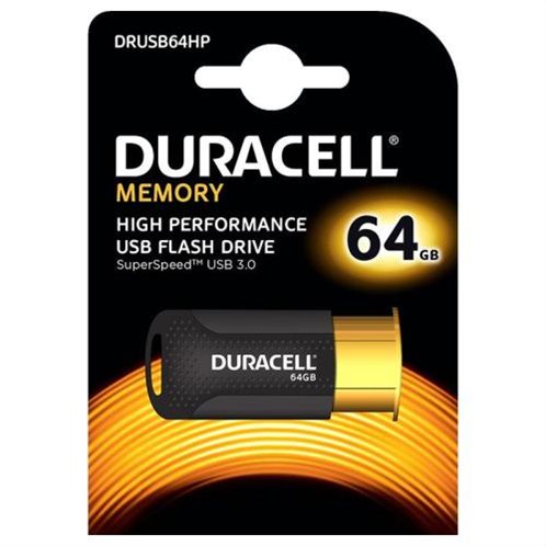 USB 3.1 Flash Disk Duracell High Performance 64GB Μαύρο-Χρυσό