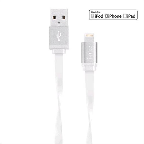 Καλώδιο Σύνδεσης USB 2.0 imee Metallic USB A σε MFI Lightning 1m Ασημί
