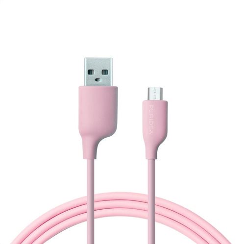 Καλώδιο Σύνδεσης USB 2.0 Puridea L02 USB A σε Micro USB 2.4A 1.2m Ροζ