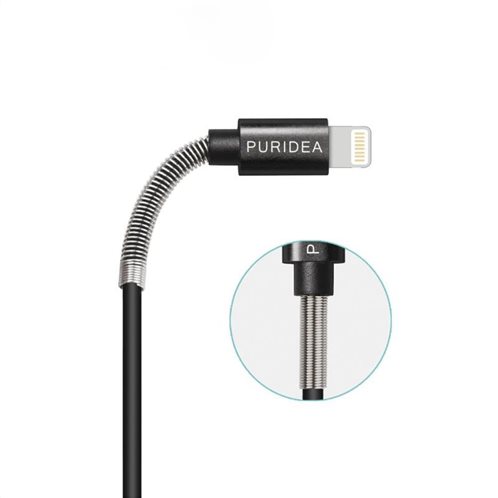 Καλώδιο Σύνδεσης USB 2.0 Puridea L18 USB A σε Lightning 2.4A 0.2m Μαύρο