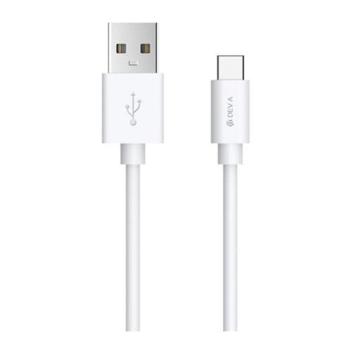 Devia Καλώδιο Σύνδεσης USB 2.0  EC082 USB A σε USB C 1m Smart Series Λευκό