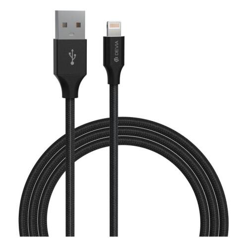 Devia Καλώδιο Σύνδεσης USB 2.0 EC404 Braided USB A σε Lightning 1m Gracious Series Μαύρο
