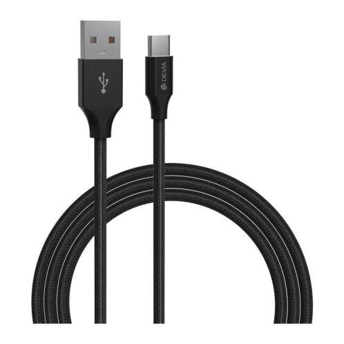 Devia Καλώδιο Σύνδεσης USB 2.0 EC308 Braided USB A σε USB C 2m Gracious Series Μαύρο