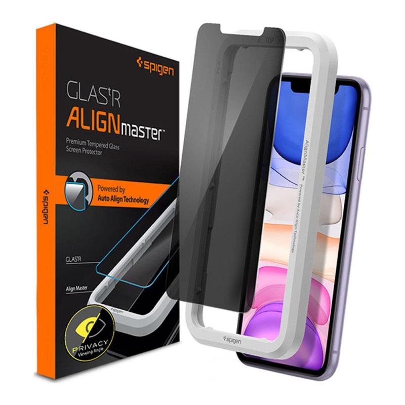 Tempered Glass Full Face Spigen Glas.tR Align Master Privacy Apple iPhone XR/ iPhone 11 (1 τεμ.)