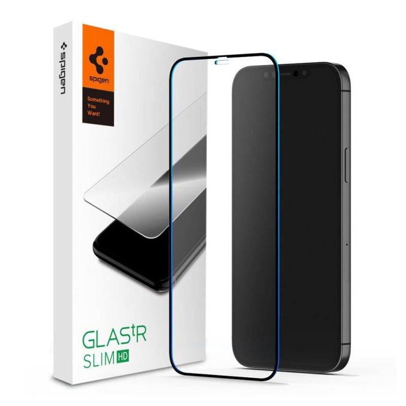 Tempered Glass Full Face Spigen Glas.TR Slim HD FC Apple iPhone 12 Pro Max Μαύρο (1 τεμ.)