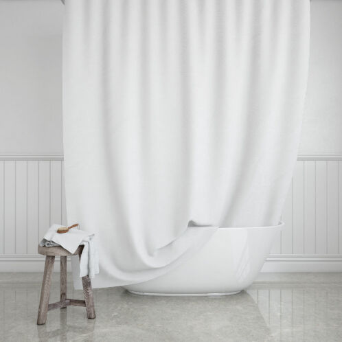 Estia Κουρτίνα Μπάνιου Υφασμάτινη 180x200 cm Λευκό