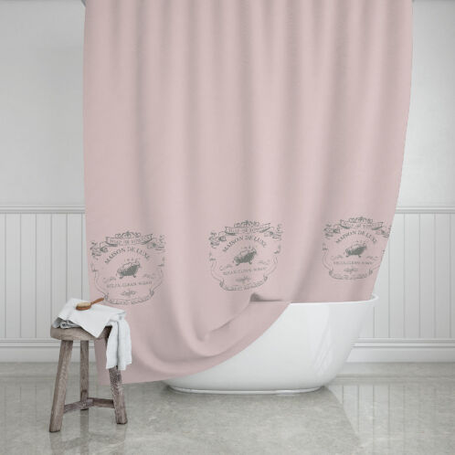 Estia Maison Deluxe Κουρτίνα Μπάνιου Υφασμάτινη 180x200 cm Ροζ