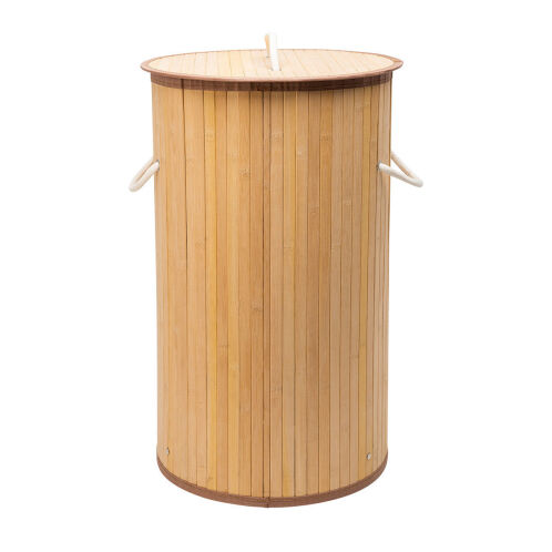 Estia Essentials 02-12823 Καλάθι Απλύτων Bamboo Πτυσσόμενο με Καπάκι Μπεζ