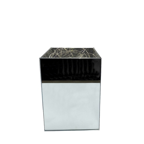 ARTELIBRE Διακοσμητικό Κύβος Φωτιζόμενος Με 50 LED Ασημί Γυαλί 12x12x18cm