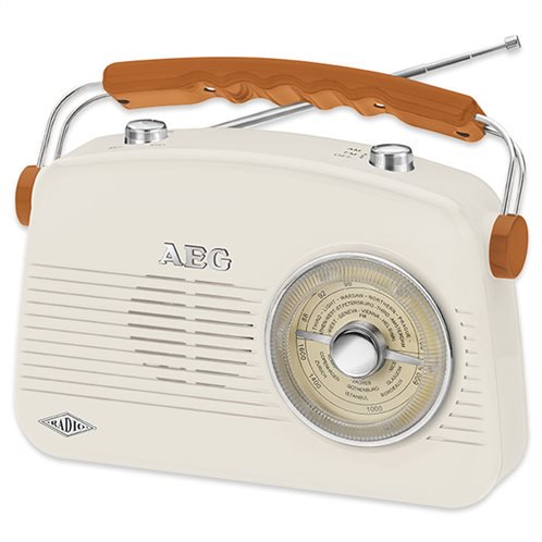 AEG Ρετρό φορητό ραδιόφωνο FM / AM, σε μπεζ χρώμα .    NR 4155