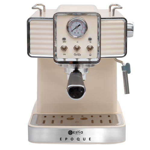 Estia Retro Epoque Μηχανή Espresso 1350W Πίεσης 20bar Μπεζ