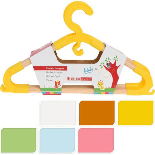 SMART MARKET Κρεμάστρα Παιδική Πλαστικό/Ξύλο Σετ 3Τμχ Σε Διάφορα Χρώματα
