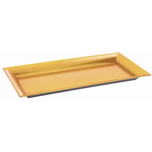 ARTELIBRE Πιάτο Παραλληλόγραμμο Γυαλιστερό Χρυσό Πλαστικό 36x17cm