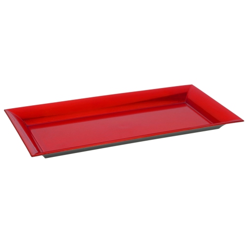 ARTELIBRE Πιάτο Παραλληλόγραμμο Γυαλιστερό Κόκκινο Πλαστικό 36x17cm