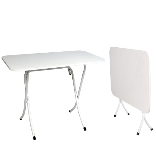 SMART MARKET Τραπέζι Αναδιπλούμενο Λευκό Ξύλο/Μέταλλο 60x90cm