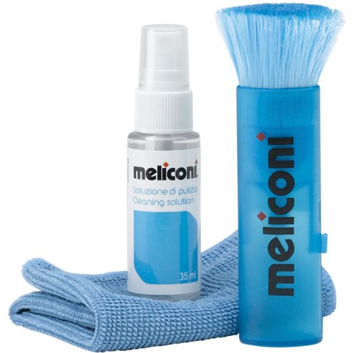 MELICONI Υγρό καθαρισμού 35 ml + πανάκι με μικροΐνες + βούρτσα, C-35P 35ml/CLOTH/BRUSH