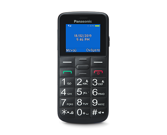 Panasonic Dual SIM Κινητό με Μεγάλα Κουμπιά KX-TU110 Μαύρο