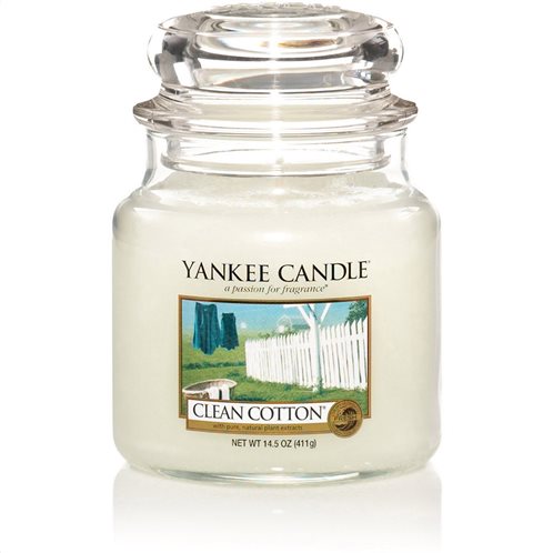 Yankee Candle Αρωματικό Κερί σε Γυάλινο Δοχείο Medium σειρά Clean Cotton