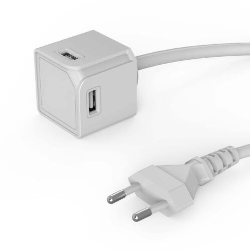 Allocacoc® PowerCube |USBcube Extended USB A| Πολύπριζο 4 θέσεων USB-A - Λευκό