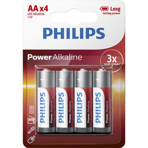 Philips Μπαταρίες Αλκαλικές AA 1.5V LR6P4B/GRS Power 4τμχ