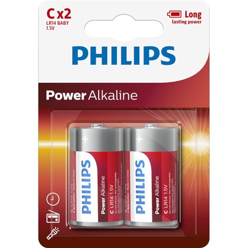 Philips Αλκαλικές Μπαταρίες C 1.5V LR14P2B/GRS Power 2τμχ