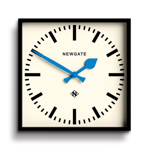 Newgate Αναλογικό Ρολόι Τοίχου Number Five Railway Quartz 33.5x33.5cm Ακρυλικό Μαύρο, Μπλε Δείκτες