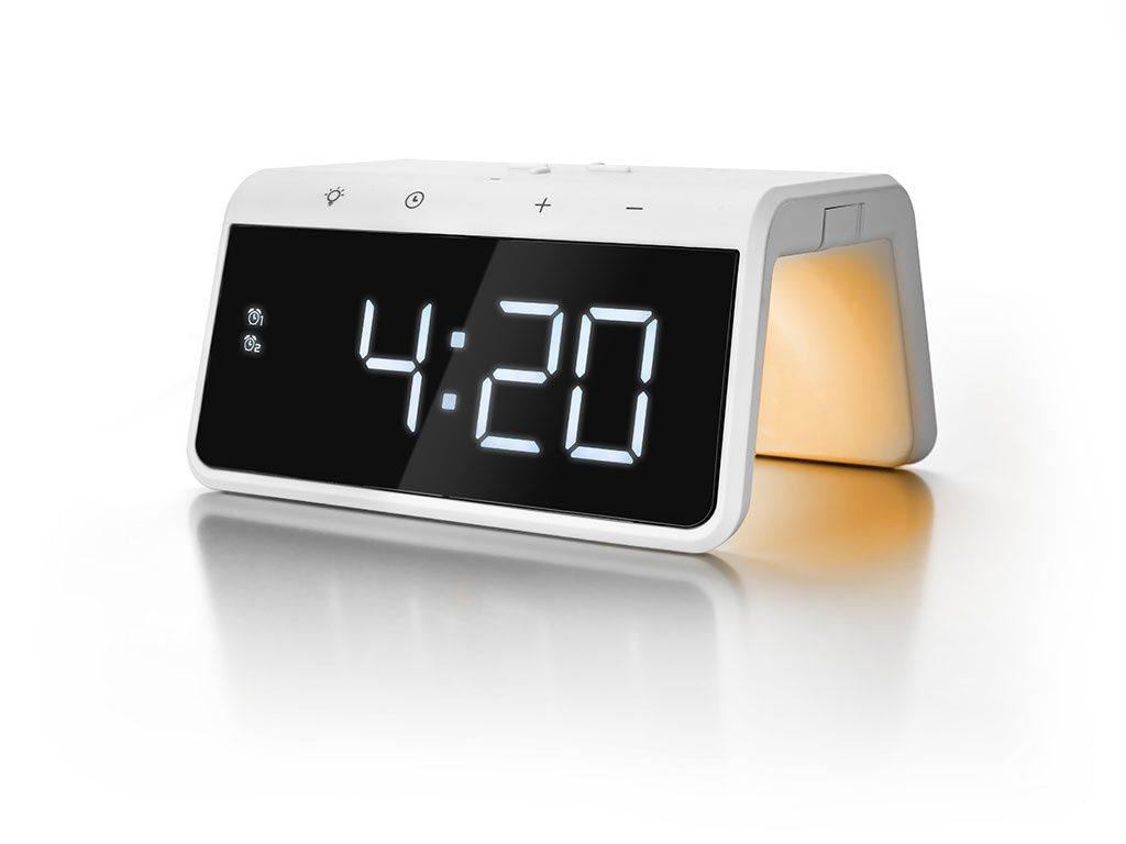 Caliber HCG019QI/W Ρολόι Ξυπνητήρι με Ασύρματο Φορτιστή White