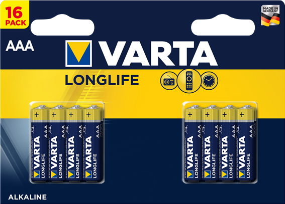 Varta Αλκαλικές Μπαταρίες AAA 1.5V LongLife 16τμχ